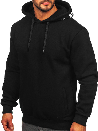Sudadera con capucha e impresión para hombre negro Bolf 147050
