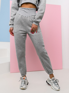 Conjunto de chándal oversize de dos piezas para mujer gris Bolf 8C68