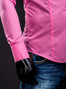 Camisa elegante coral de manga larga para hombre Bolf 1703A