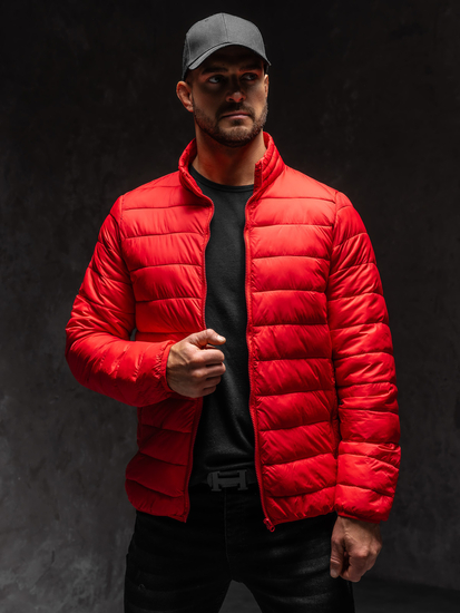 Chaqueta acolchada de entretiempo para hombre rojo Bolf LY33A1