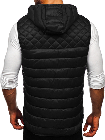Chaleco acolchado con capucha para hombre color negro Bolf HDL88003