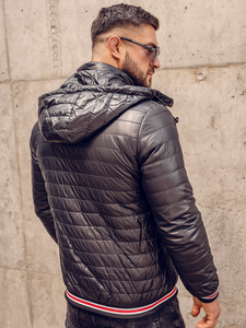 Chaqueta acolchada de entretiempo para hombre negro Bolf 6191A