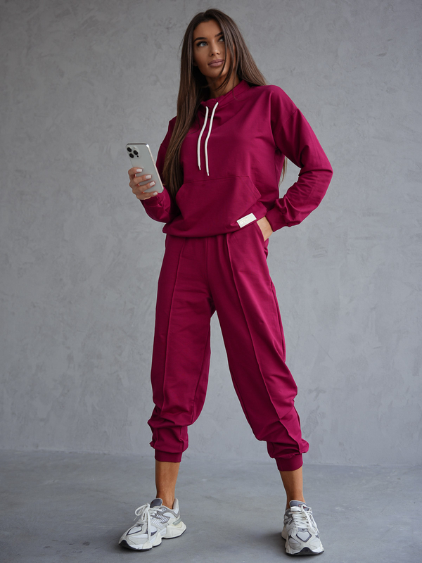 Conjunto de chándal de dos piezas para mujer color burdeos Bolf 82162