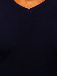 Hombre Jersey con cuello en V Azul oscuro Bolf YY03