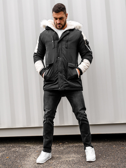 Chaqueta parka de invierno para hombre negro Bolf JP5832