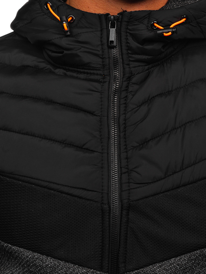 Chaqueta de entretiempo para hombre negro-naranja Bolf BKS2153