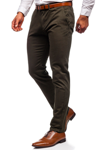 Pantalón chino para hombre verde oscuro Bolf 1143