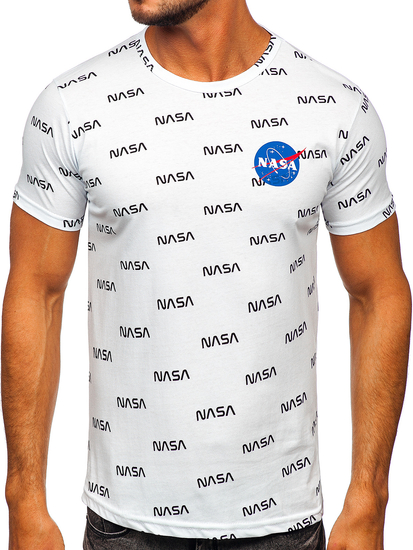 Camiseta de manga corta con impresión para hombre blanco Bolf 14950