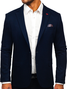 Hombre Blazer elegante Azul oscuro Bolf 02