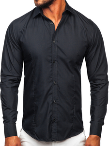 Camisa elegante grafito de manga larga para hombre Bolf 1703
