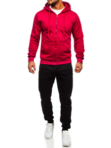 Chándal con capucha para hombre burdeos Bolf D004