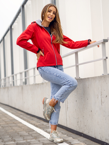 Chaqueta softshell de entretiempo para mujer rojo Bolf AB056