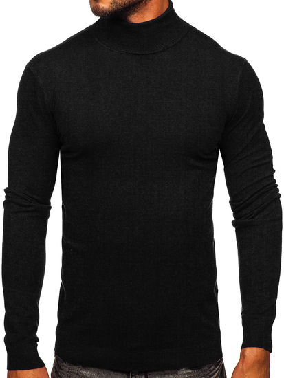 Jersey básico con cuello alto para hombre negro Bolf MMB600