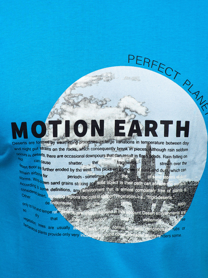 Camiseta estampada de algodón para hombre Azul Bolf MPO3466