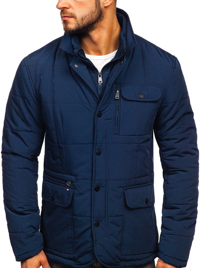 Chaqueta de entretiempo elegante para hombre azul oscuro Bolf 1976