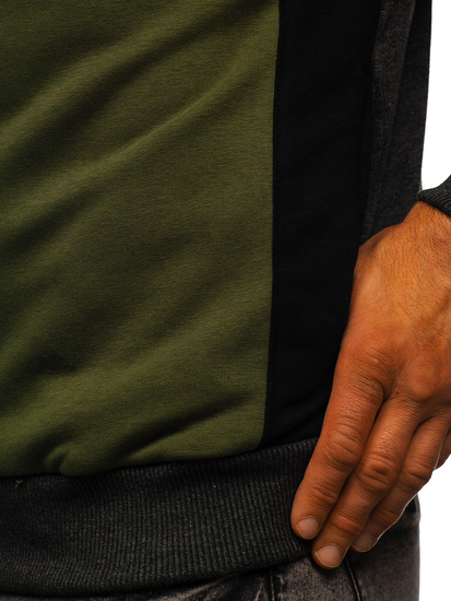 Sudadera con capucha para hombre caqui Bolf BF-28S