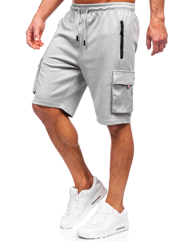 Pantalón corto de chándal cargo para hombre gris Bolf 8K278