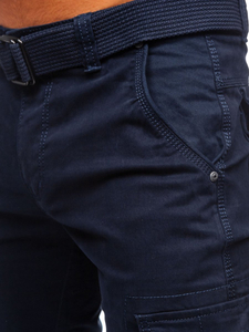 Pantalón cargo con cinturón para hombre azul oscuro Bolf 1672
