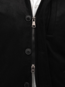Abrigo de invierno con cuello alto para hombre negro Bolf M3129