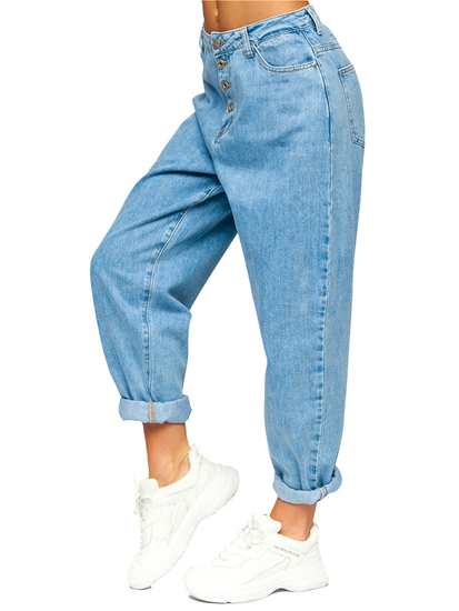 Pantalón vaquero holgado para mujer color azul Bolf BS583
