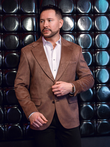 Americana de hombre de terciopelo marrón Bolf 24410