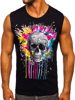 Camiseta de tirantes con impresión negro Bolf 14805