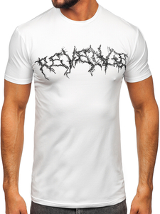 Camiseta de manga corta con impresión para hombre blanco Bolf MT3027