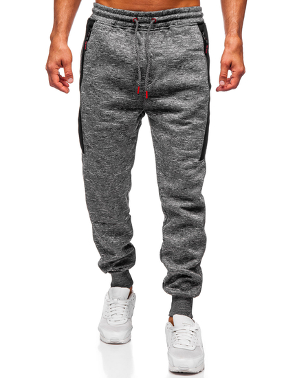 Pantalón forrado de chándal jogger para hombre antracita Bolf Q1201