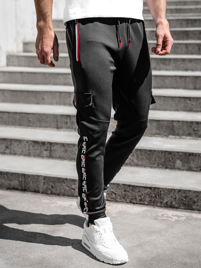 Pantalón cargo de chándal para hombre negro Bolf K10279A