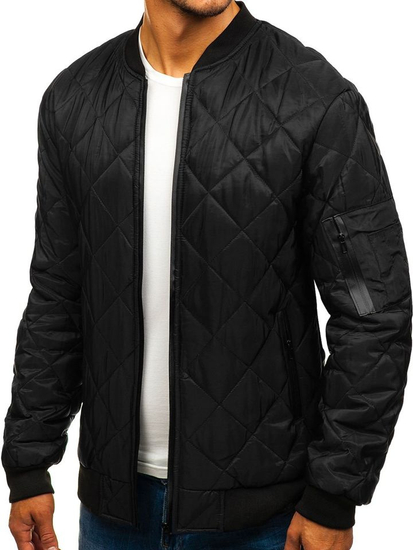 Chaqueta bomber de entretiempo para hombre negra Bolf AK76-A