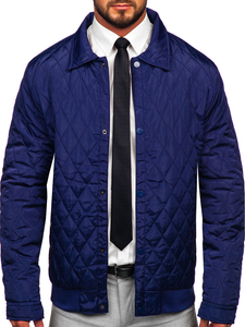 Chaqueta acolchada de entretiempo para hombre color azul oscuro Bolf M13081
