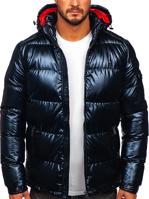 Chaqueta deportiva de invierno acolchada para hombre azul oscuro Bolf EX2138