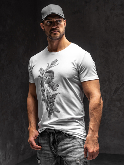 Camiseta estampada para hombre color blanco Bolf Y70052