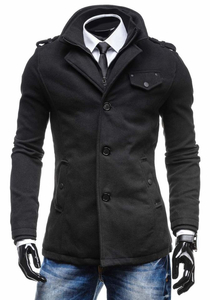 Abrigo de hombre negro Bolf 8853C
