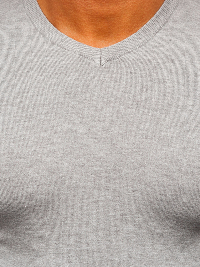 Hombre Jersey con cuello en V Gris Claro Bolf YY03