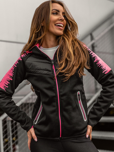 Sudadera acolchada con capucha para mujer color negro Bolf KSW4007A