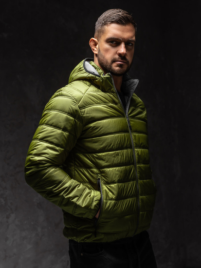 Chaqueta deportiva acolchada de invierno para hombre color verde Bolf BK111