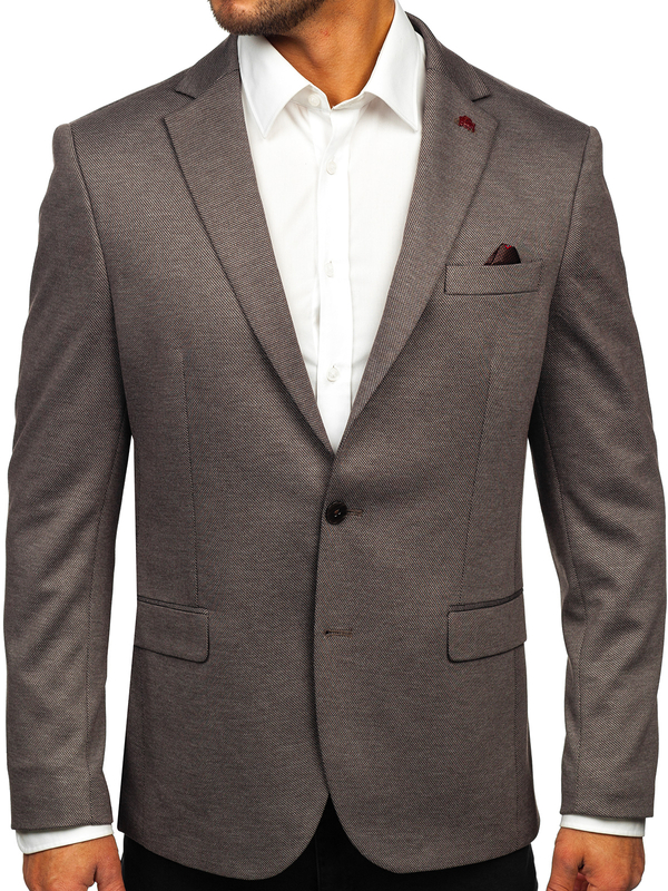 Hombre Blazer elegante Marrón Oscuro Bolf 024