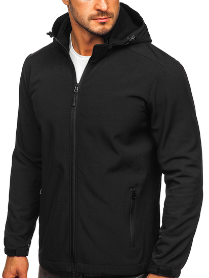 Chaqueta softshell de entretiempo para hombre negro Bolf HH017
