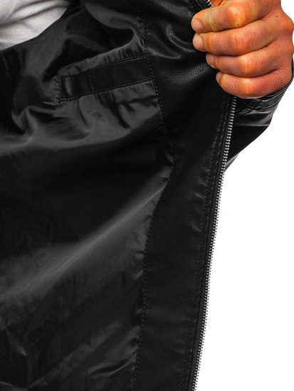 Chaqueta de cuero para hombre negro Bolf 1129
