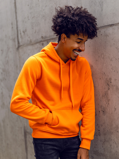 Sudadera tipo canguro con capucha para hombre naranja Bolf 2009A