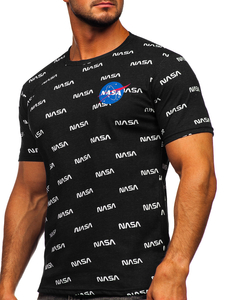 Camiseta de manga corta con impresión para hombre negro Bolf 14950