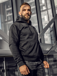 Sudadera con capucha para hombre negro Bolf 2009