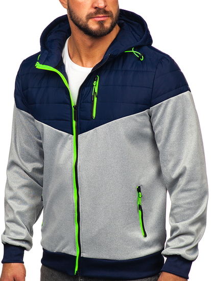 Chaqueta acolchada de entretiempo para hombre azul oscuro Bolf 8M901