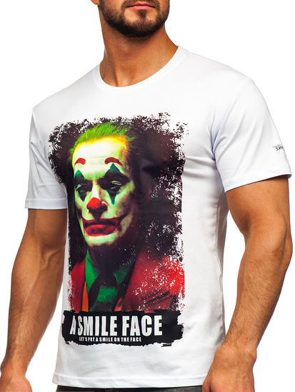 Camiseta de manga corta con impresión para hombre blanco Bolf GS2554