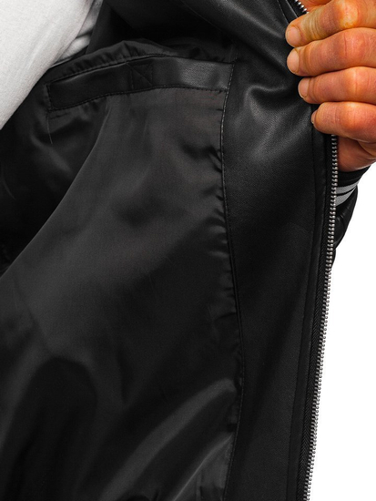 Chaqueta de cuero para hombre negro Bolf 1132