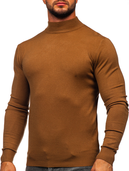 Jersey de cuello medio básico para hombre marrón Bolf W1-1725
