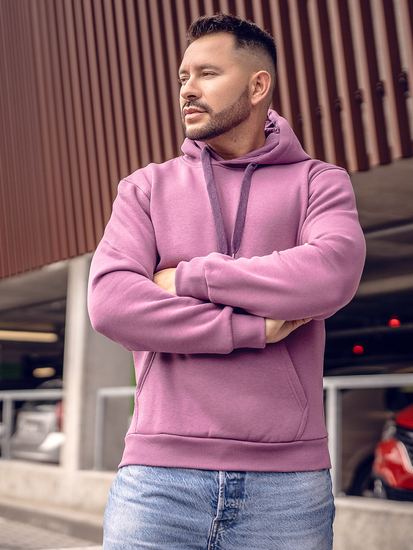 Sudadera tipo canguro con capucha para hombre violeta Bolf 1004