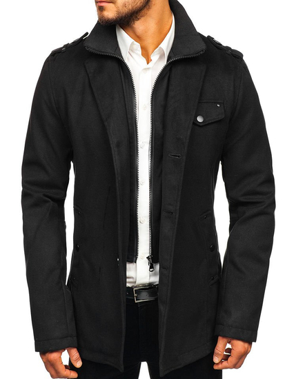 Abrigo de hombre negro Bolf 8853