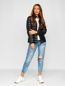 Chaqueta acolchada de entretiempo para mujer negro Bolf 5M706